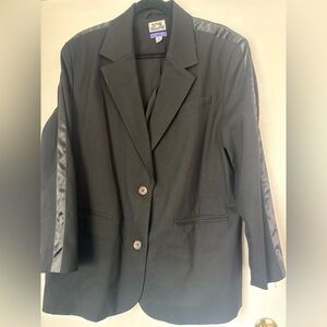 Future Collective Black Blazer with Satin Trim